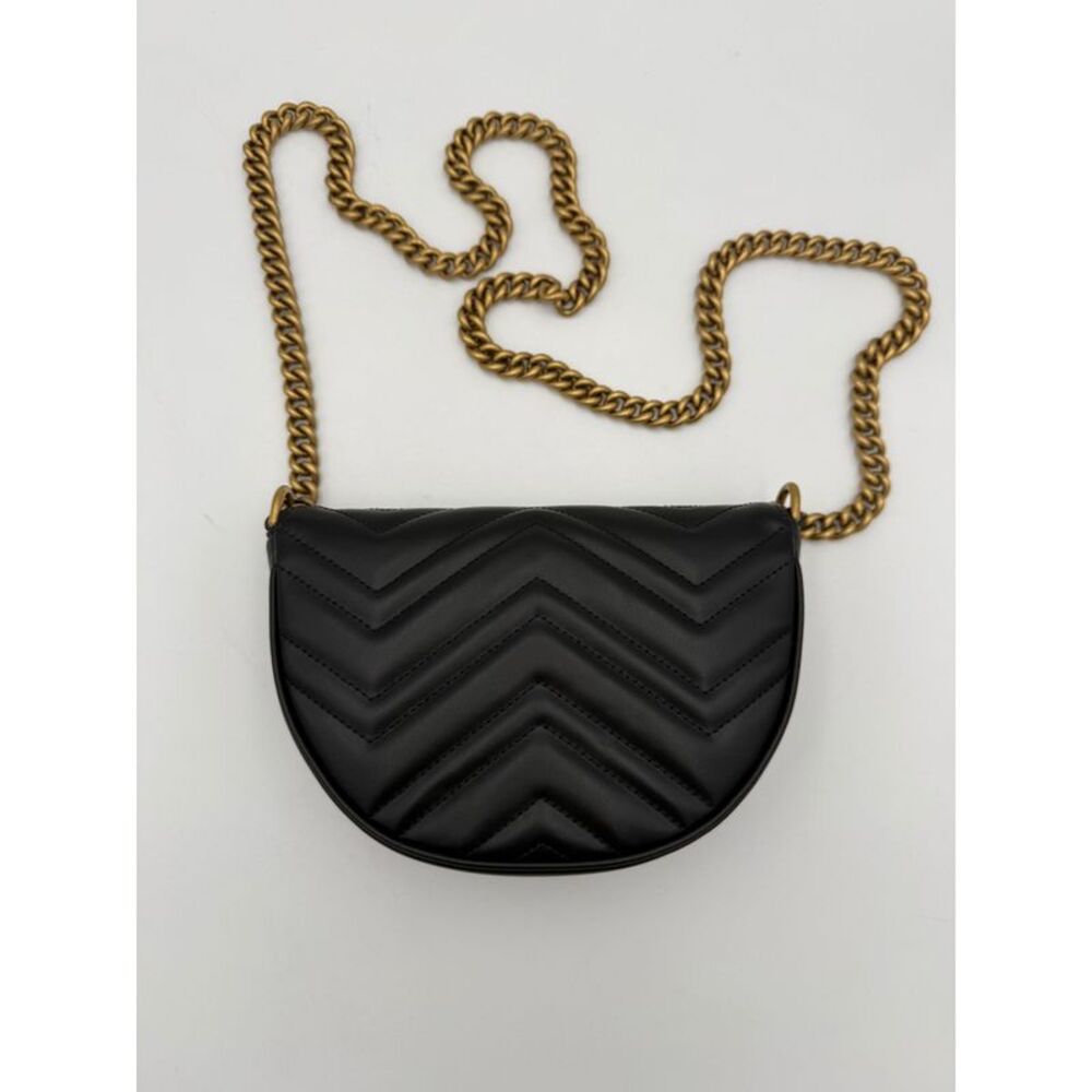 Gucci GUCCI MARMONT Black Shoulder Bag Women's Chain - Picture 3 of 6